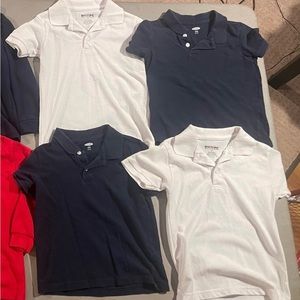 Boys size 5 School Shirts Navy, Red and White